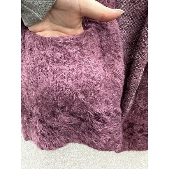 Eddie Bauer Womens Cardigan Small Purple Long Sleeve Open Front Fuzzy Sweater - Picture 2 of 12